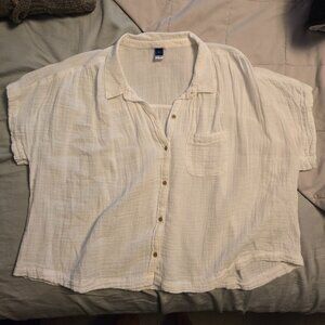 Old‎ Navy Cotton Button Down Short Sleeve - Large ✨